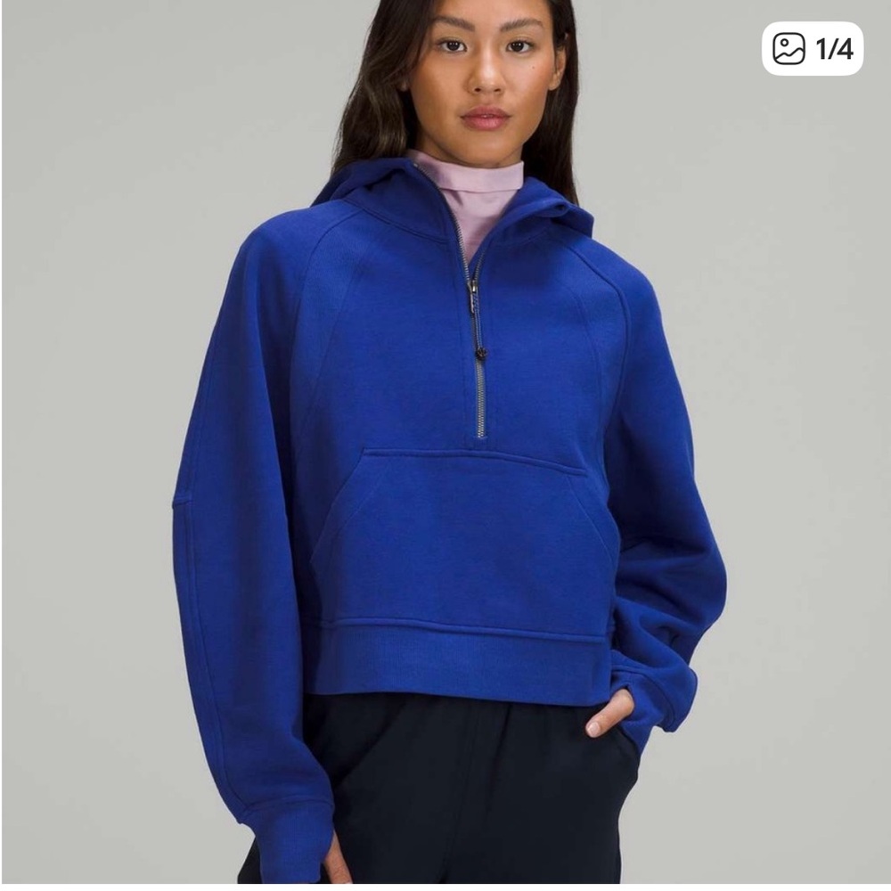 lululemon psychic blue scuba half zip hoodie